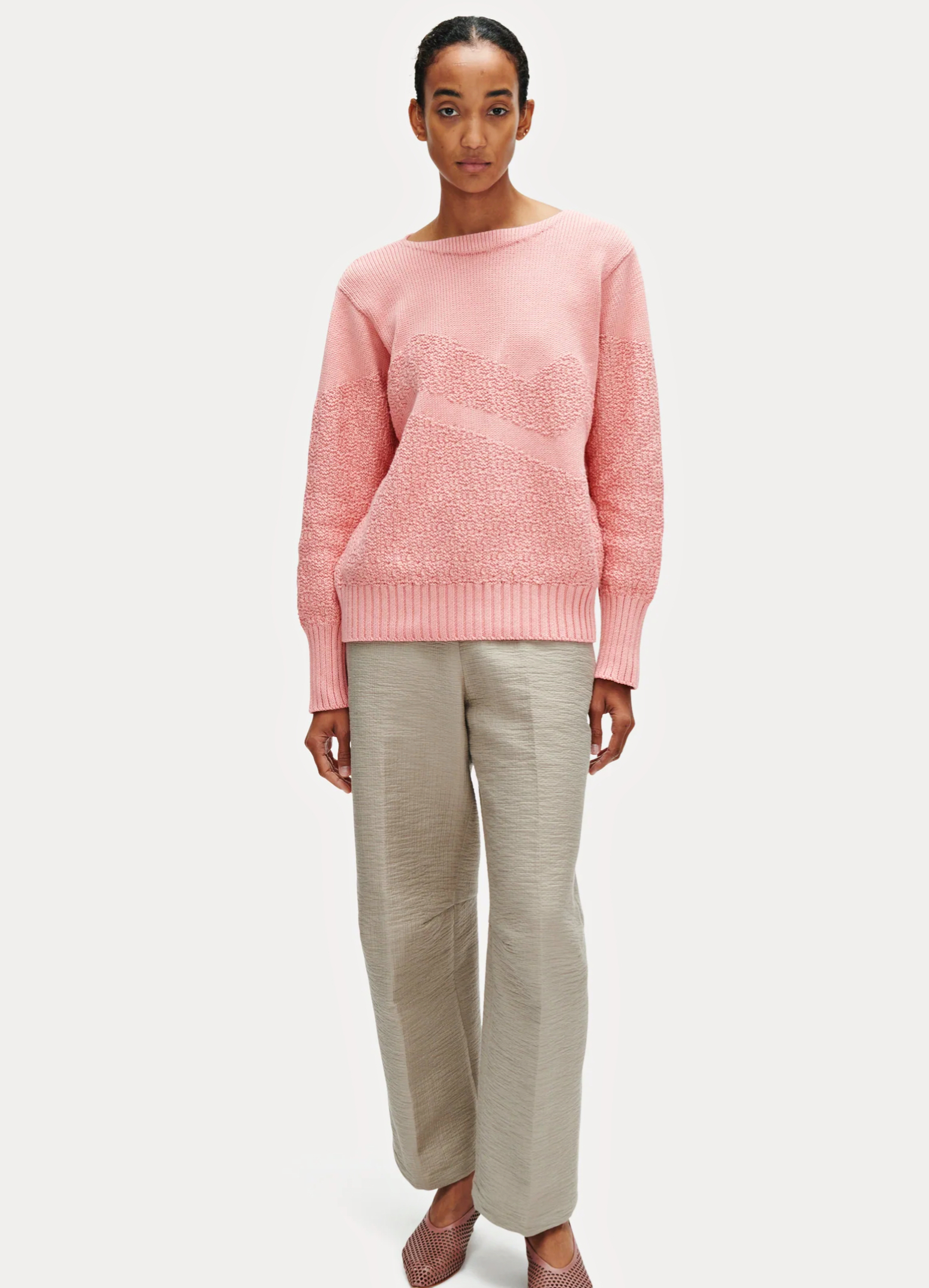JUMPER BLUSH Z BAWEŁNY PIMA