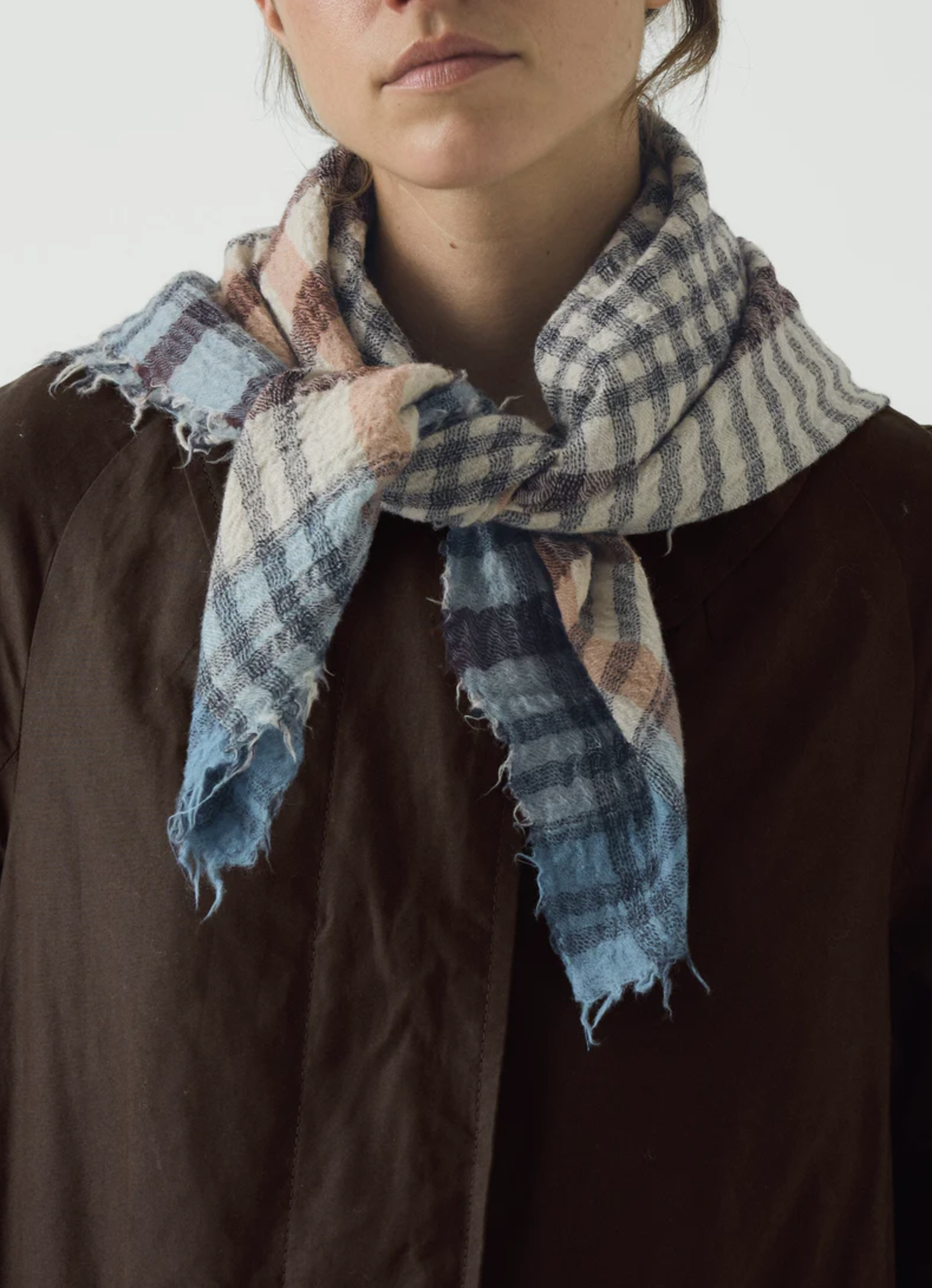WEŁNIANA BANDANA BŁĘKITNA